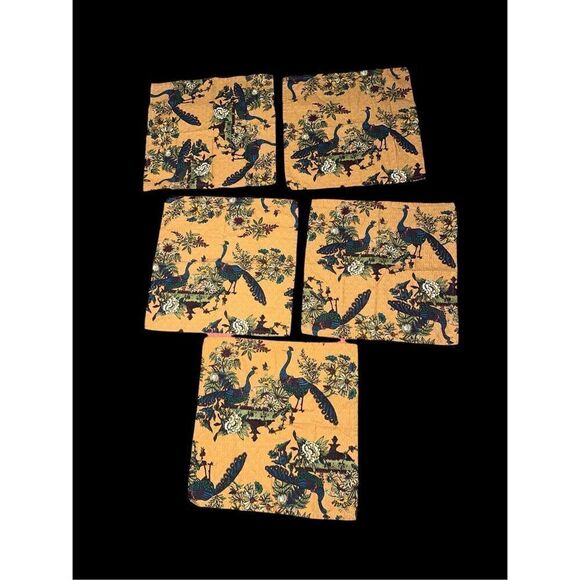 Beautiful World Market Cloths 20" X 30" 100% Cotton Peacock Floral (table place - Picture 1 of 11